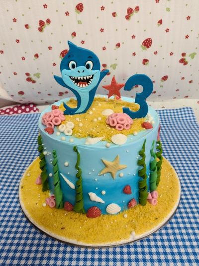 Little Baby Shark Theme Cake 