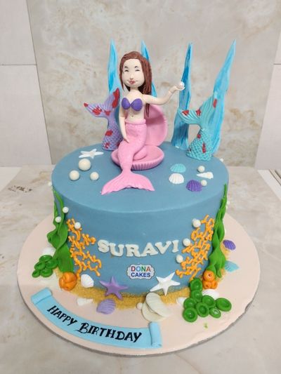 Sea Blue Mermaid Cake