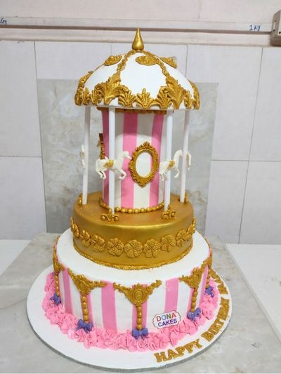 Carousel Theme Two Tier Cake