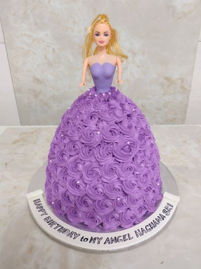 Purple Barbie Doll Cake