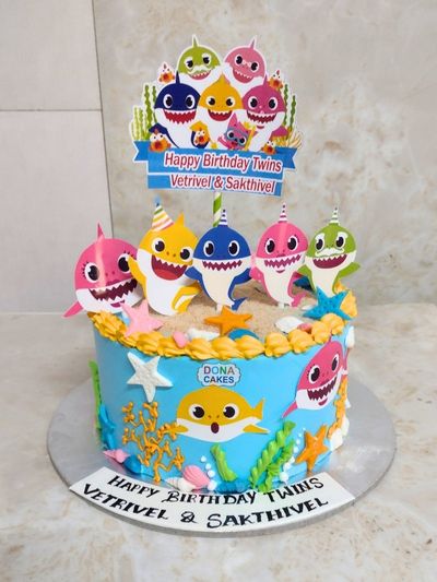 Baby Shark Theme Cake