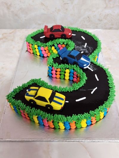 Number 3 theme Cake Car