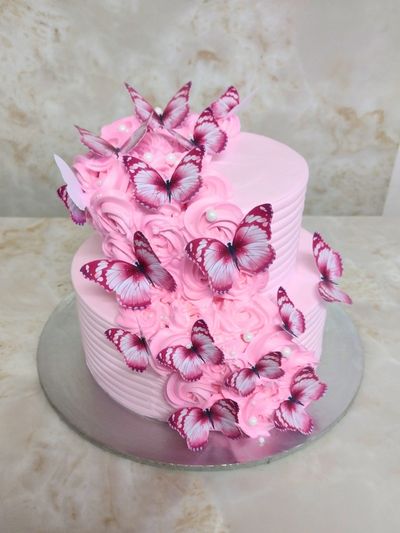 Blossom Butterfly 2 Tier  Birthday Cake