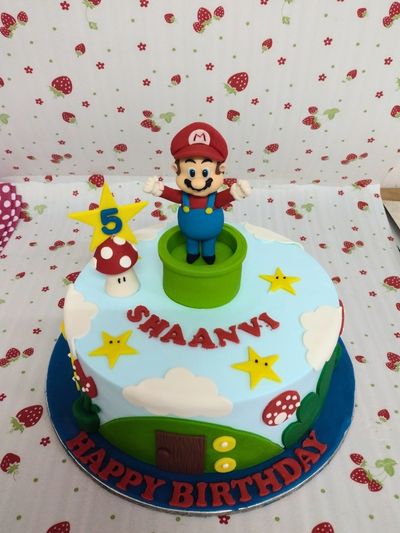 Super Mario Theme Kids Birthday Cake