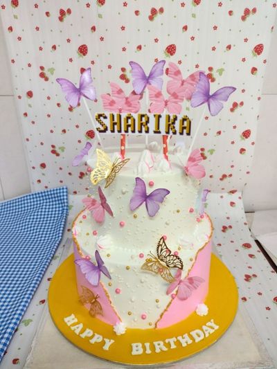 Beautiful Butterfly Theme 2 Tier Cake