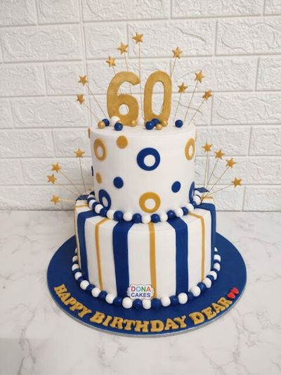 60th Birthday two tier Cake