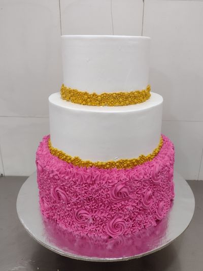 3 Tier Wedding Semi Fondant Cake