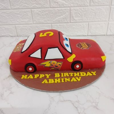 Red Racing Car Theme Cake