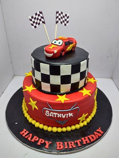 McQueen Car Theme Cake