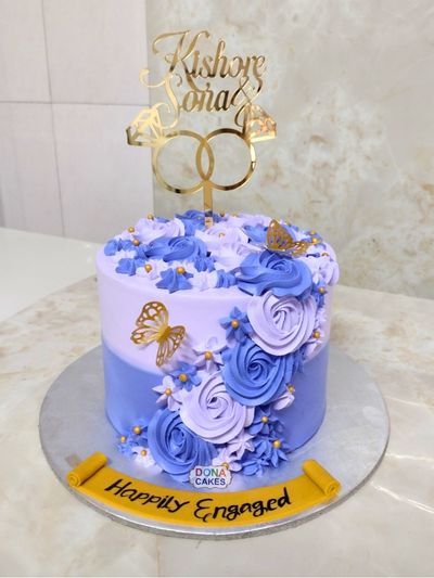 Purple Themed Engagement Cake