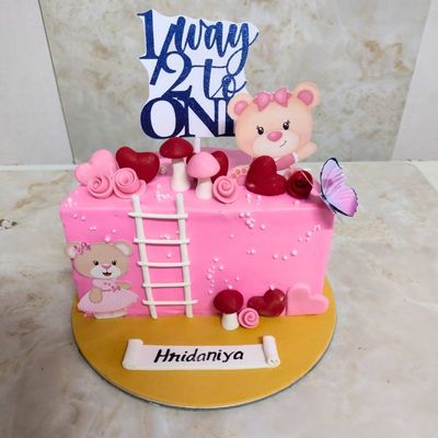 Dreamy Pink Half Birthday Cake