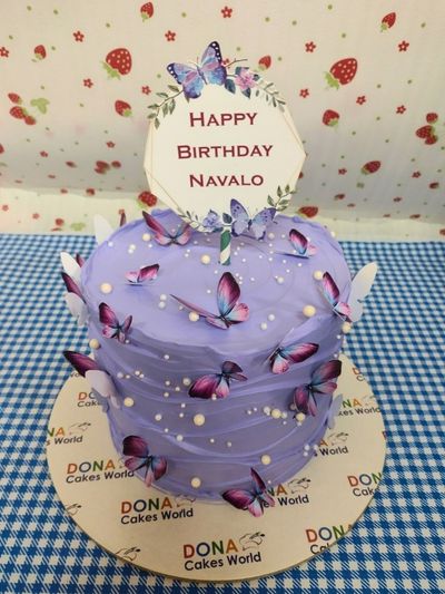 Periwinkle Butterfly Theme Cake