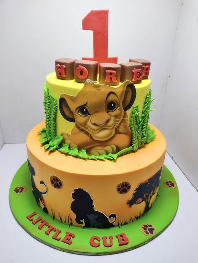 The King Lion Theme 2 Tier  Cake