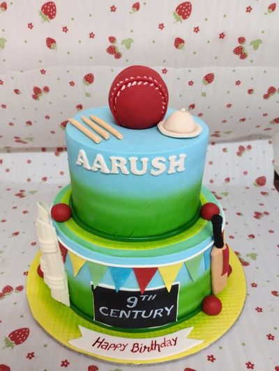 Cricket Theme 2 Tier Cake