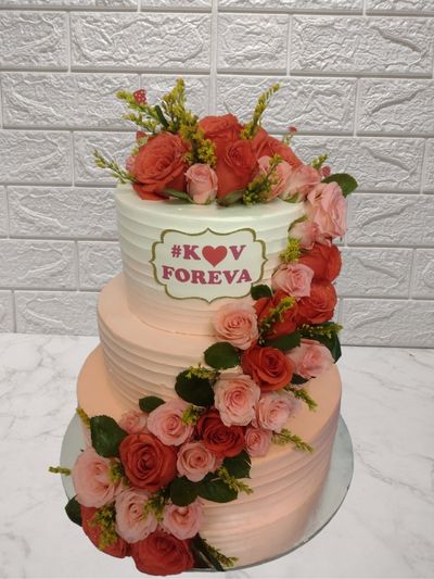 Happy Wedding 3 Tier Cake