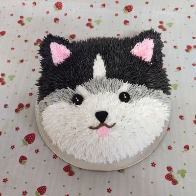 Siberian Husky Theme Cake