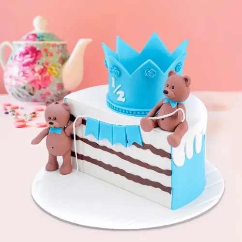 Half Year Birthday Cake For Boy Half kg : Gift/Send Single Pages Gifts  Online HD1146559 |IGP.com