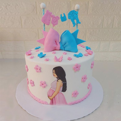 Pink Jungle Baby Shower Cake