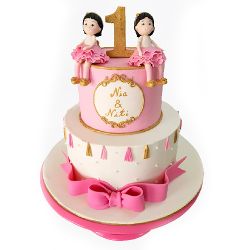 Twin baby birthday cake | Limassol, Cyprus — Yiamy® Studio