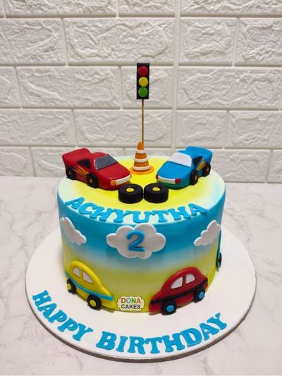 Super Car Theme Cake