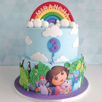 Dora Buji Fondant Cake