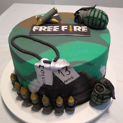 Free Fire Fondant Cake