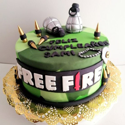 Free Fire Fondant Cake