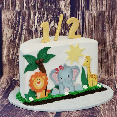half birthday creative theme cake
