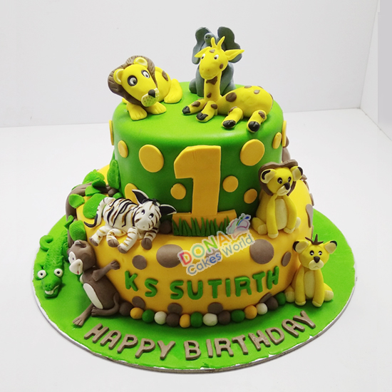 Party in the Jungle Cake | Kids' Birthday Party Cake in UAE | Pandoracake.ae