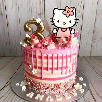 Hello Kitty Theme Cream Cake