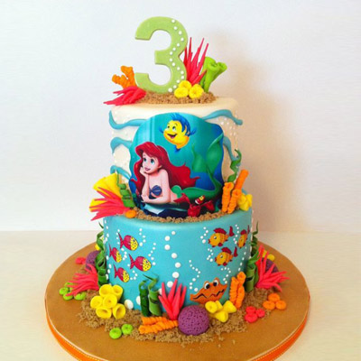 Little Mermaid Theme Cake