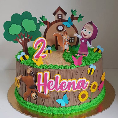 Masha & Bear Theme Cake