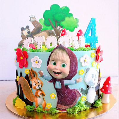 Masha & Bear Theme Cake