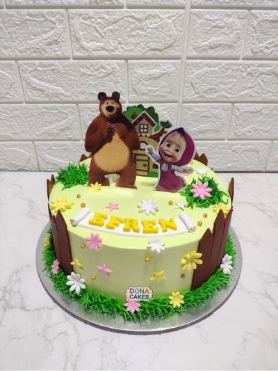 Masha And Bear Theme Cake