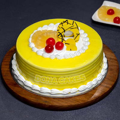 Send Online Half Kg Fresh Pineapple Cake Order Delivery | flowercakengifts