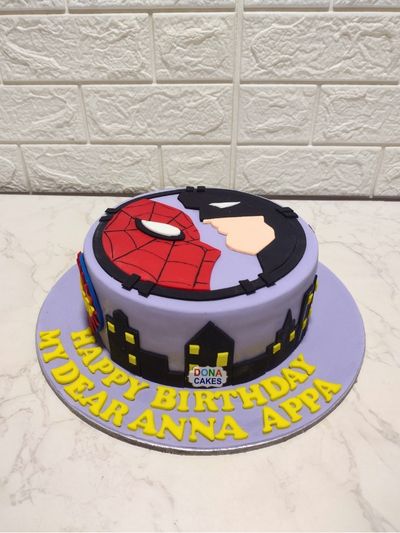 Spider And Ironman Cake