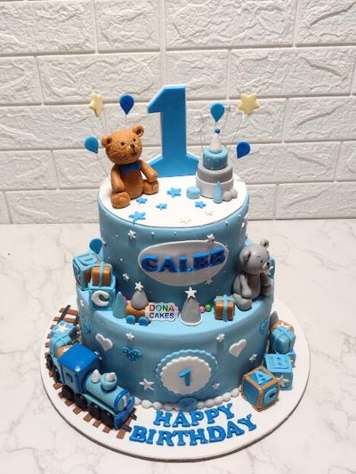 Teddy Fondant Two Tier Cake